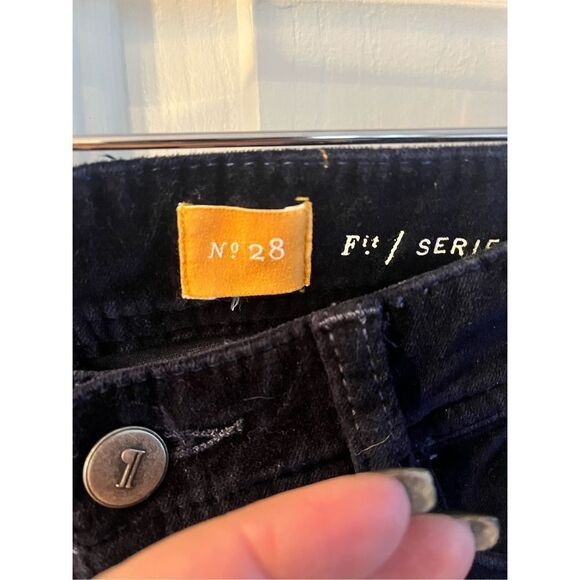 Anthropologie Pilcro Navy Velvet Mid Rise Pants sz 28 Serif Fit EUC - Picture 4 of 6
